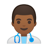 Man Health Worker Emoji with Medium-Dark Skin Tone, Google style