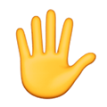 Raised Hand with Fingers Splayed Emoji, Facebook style