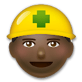 Construction Worker Emoji with Dark Skin Tone, LG style