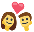 Couple with Heart Emoji, Facebook style