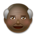 Old Man Emoji with Dark Skin Tone, LG style