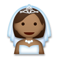 Bride with Veil Emoji with Medium-Dark Skin Tone, LG style