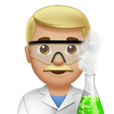Man Scientist Emoji with Medium-Light Skin Tone, Apple style