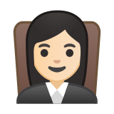 Woman Judge Emoji with Light Skin Tone, Google style