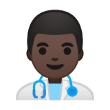 Man Health Worker Emoji with Dark Skin Tone, Google style