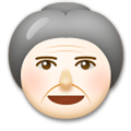 Old Woman Emoji with Light Skin Tone, LG style