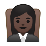 Woman Judge Emoji with Dark Skin Tone, Google style