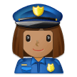 Woman Police Officer Emoji with Medium Skin Tone, Samsung style