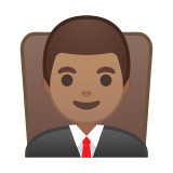 Man Judge Emoji with Medium Skin Tone, Google style