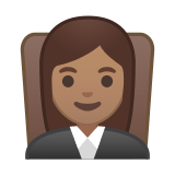 Woman Judge Emoji with Medium Skin Tone, Google style