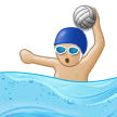 Man Playing Water Polo Emoji with Medium-Light Skin Tone, Samsung style