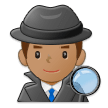 Man Detective Emoji with Medium Skin Tone, Samsung style