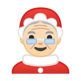 Mrs. Claus Emoji with Light Skin Tone, Google style