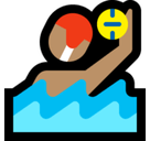 Person Playing Water Polo Emoji with Medium Skin Tone, Microsoft style