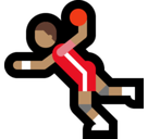 Person Playing Handball Emoji with Medium Skin Tone, Microsoft style