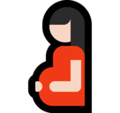 Pregnant Woman Emoji with Light Skin Tone, Microsoft style