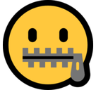 Zipper-Mouth Face Emoji, Microsoft style