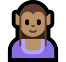 Elf Emoji with Medium Skin Tone, Microsoft style