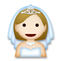 Bride with Veil Emoji with Medium-Light Skin Tone, LG style