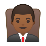 Man Judge Emoji with Medium-Dark Skin Tone, Google style