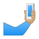 Selfie Emoji with Medium-Light Skin Tone, Google style