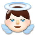 Baby Angel Emoji with Light Skin Tone, LG style