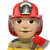 Man Firefighter Emoji with Medium-Light Skin Tone, Apple style