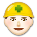 Construction Worker Emoji with Light Skin Tone, LG style
