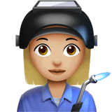 Woman Factory Worker Emoji with Medium-Light Skin Tone, Apple style