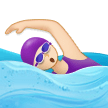Woman Swimming Emoji with Light Skin Tone, Samsung style