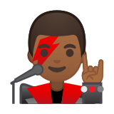Man Singer Emoji with Medium-Dark Skin Tone, Google style