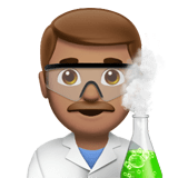 Man Scientist Emoji with Medium Skin Tone, Apple style