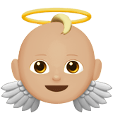 Baby Angel Emoji with Medium-Light Skin Tone, Apple style