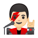 Man Singer Emoji with Light Skin Tone, Google style