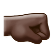 Right-Facing Fist Emoji with Dark Skin Tone, Samsung style