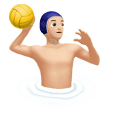 Man Playing Water Polo Emoji with Light Skin Tone, Apple style