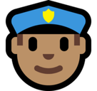 Police Officer Emoji with Medium Skin Tone, Microsoft style