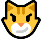 Cat Face with Wry Smile Emoji, Microsoft style