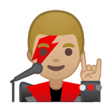 Man Singer Emoji with Medium-Light Skin Tone, Google style