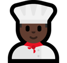 Man Cook Emoji with Dark Skin Tone, Microsoft style