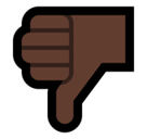 Thumbs Down Emoji with Dark Skin Tone, Microsoft style