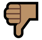 Thumbs Down Emoji with Medium Skin Tone, Microsoft style