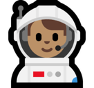 Man Astronaut Emoji with Medium Skin Tone, Microsoft style