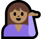 Woman Tipping Hand Emoji with Medium Skin Tone, Microsoft style