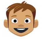 Boy Emoji with Medium Skin Tone, Facebook style