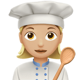 Woman Cook Emoji with Medium-Light Skin Tone, Apple style