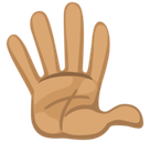 Hand with Fingers Splayed Emoji with Medium Skin Tone, Facebook style