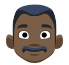 Man Emoji with Dark Skin Tone, Facebook style
