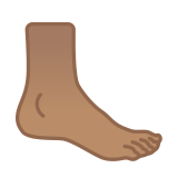 Foot Emoji with Medium Skin Tone, Google style