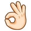 Ok Hand Emoji with Light Skin Tone, Samsung style
